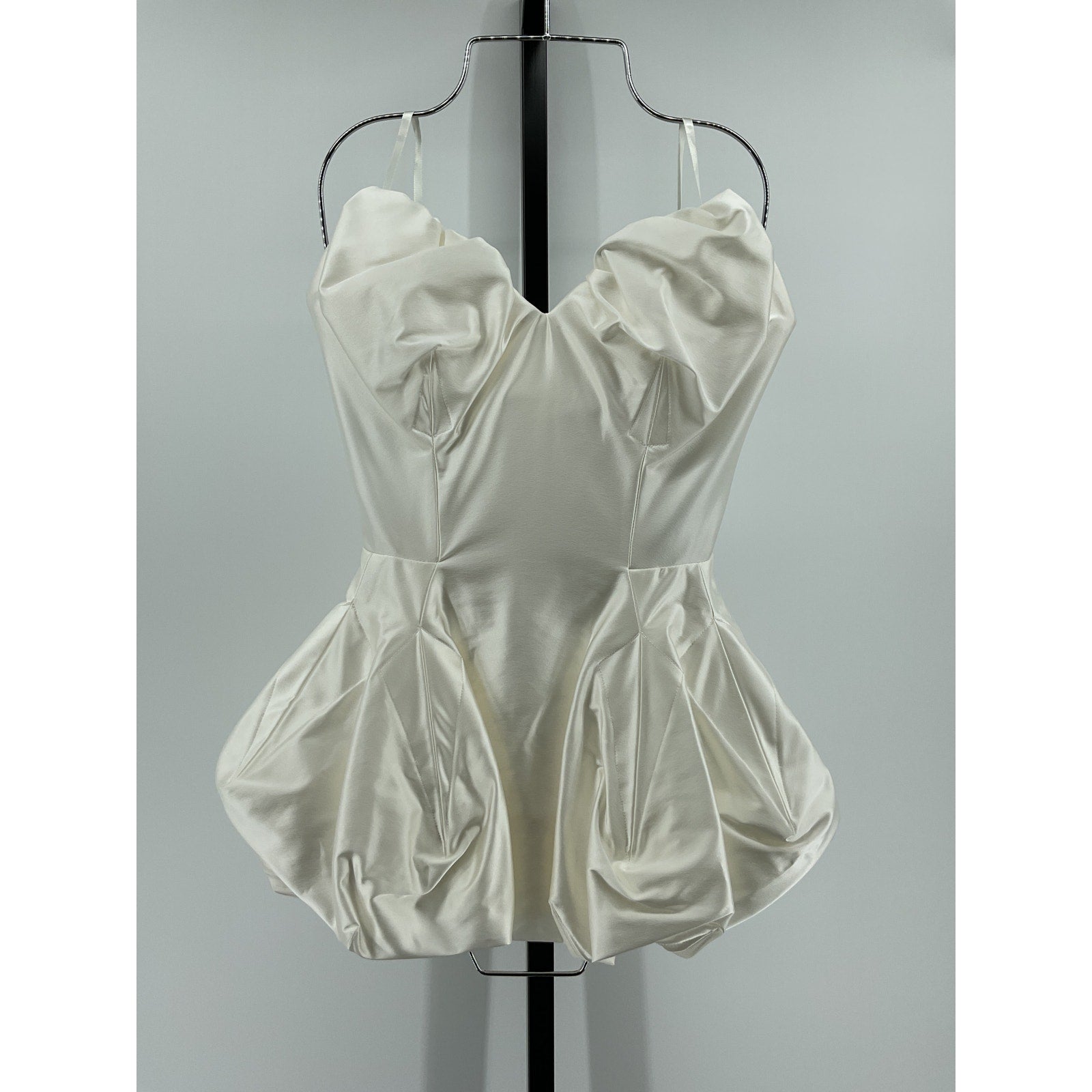 Vivienne Westwood Bridal 'Raven Peplum' White Acetate Satin Corset Top Size 2 - NWT