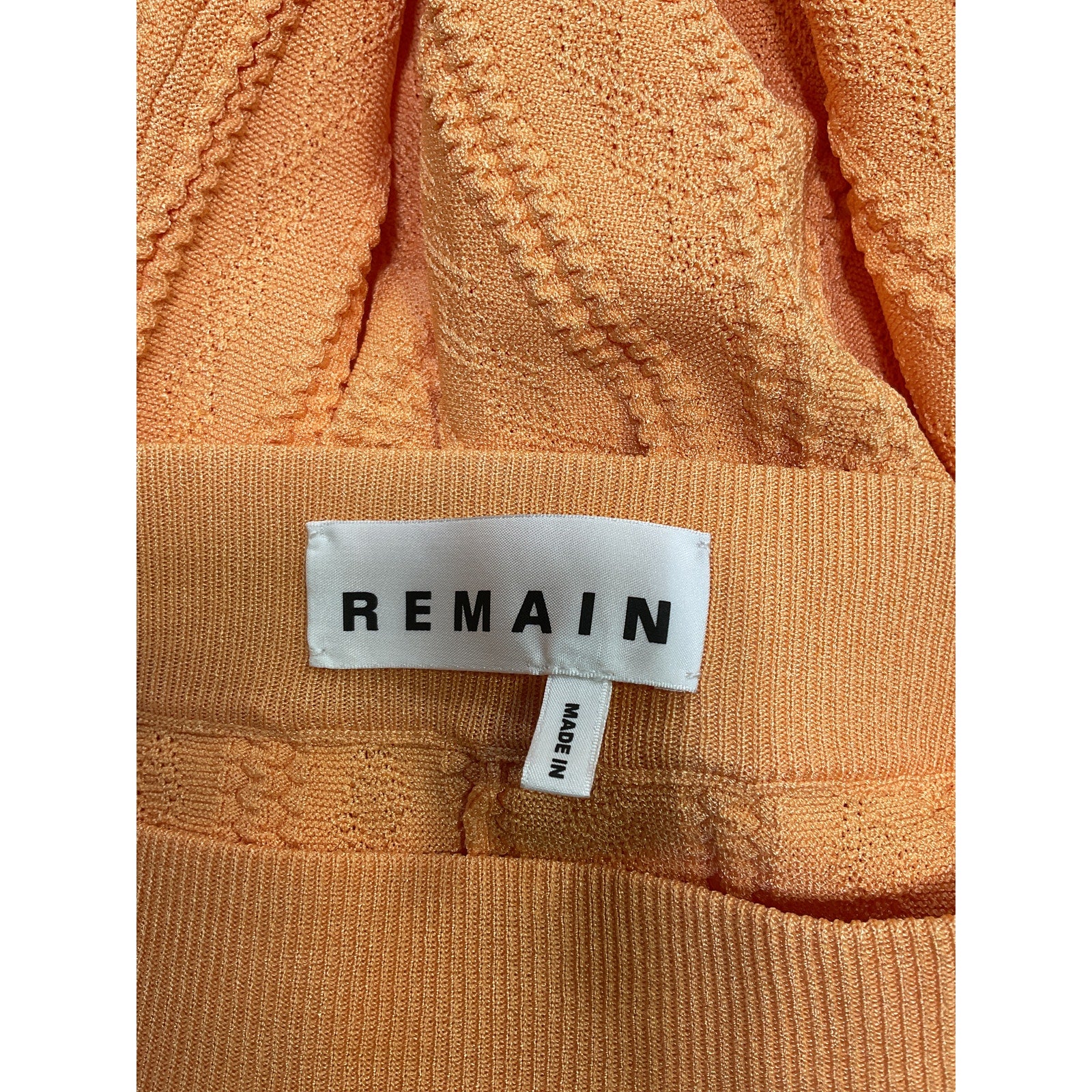 Remain Birger Christensen 'Bastia' Orange Pointelle-Knit Skirt Size DK 36