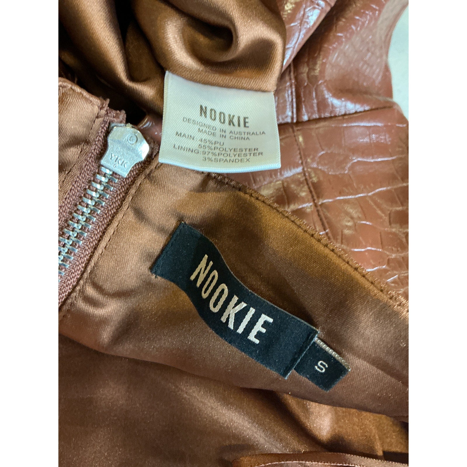 Nookie 'Shiloh' Brown Polyester Mini Dress Size S