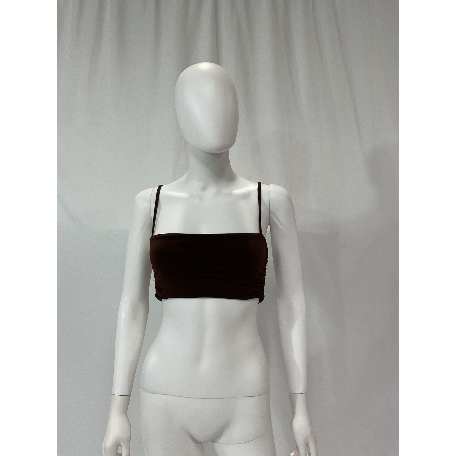 Nookie 'Aria' Brown Crepe Crop Top Size XS