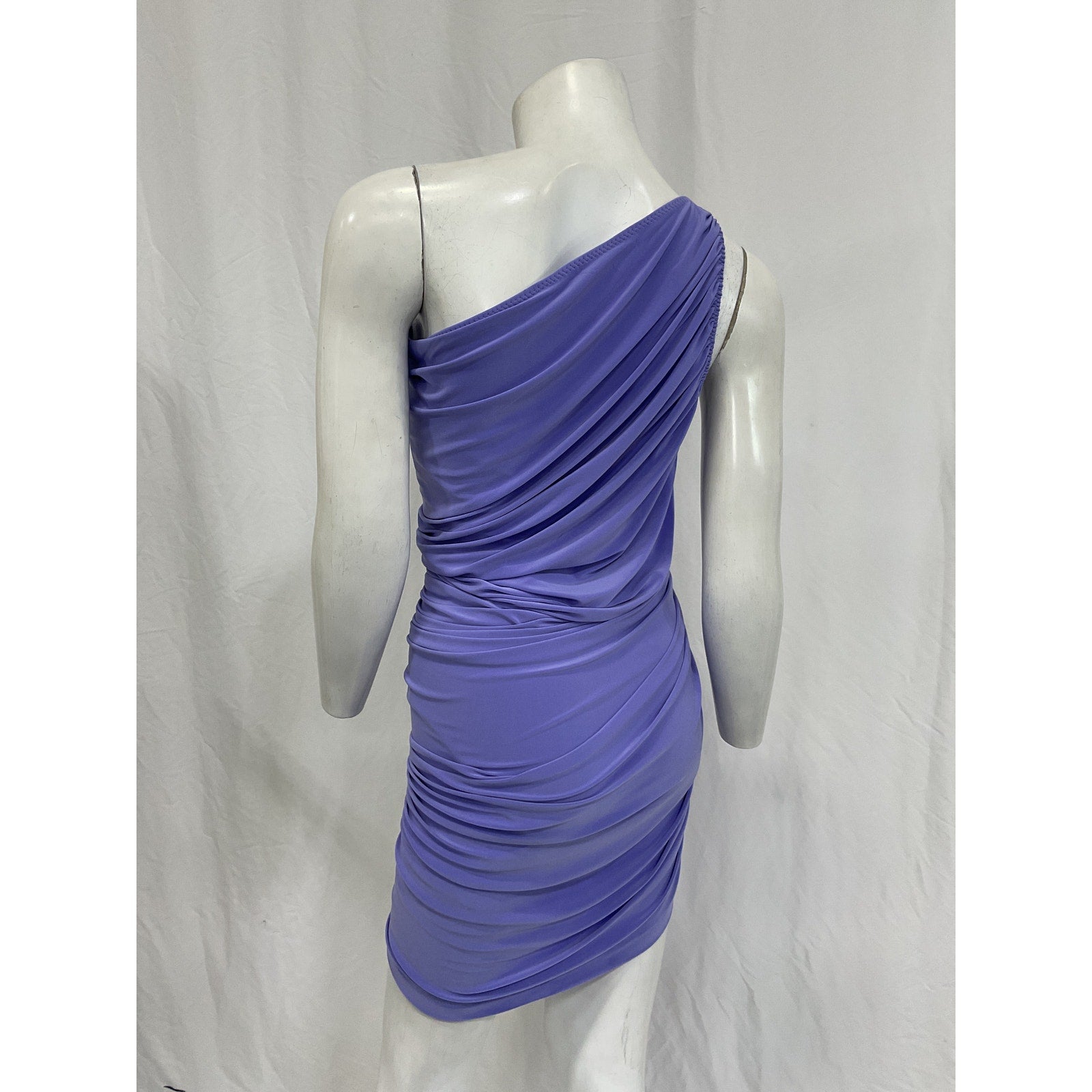 Norma Kamali 'Pickleball' Purple Polyester Diana Mini Dress Size S