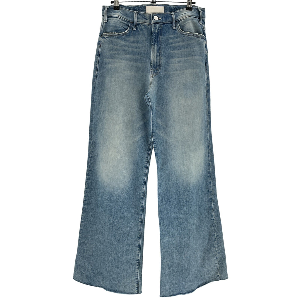 Mother 'The Hustler' Blue Cotton Roller Sneak High-Rise Wide-Leg Denim Jean Size 31