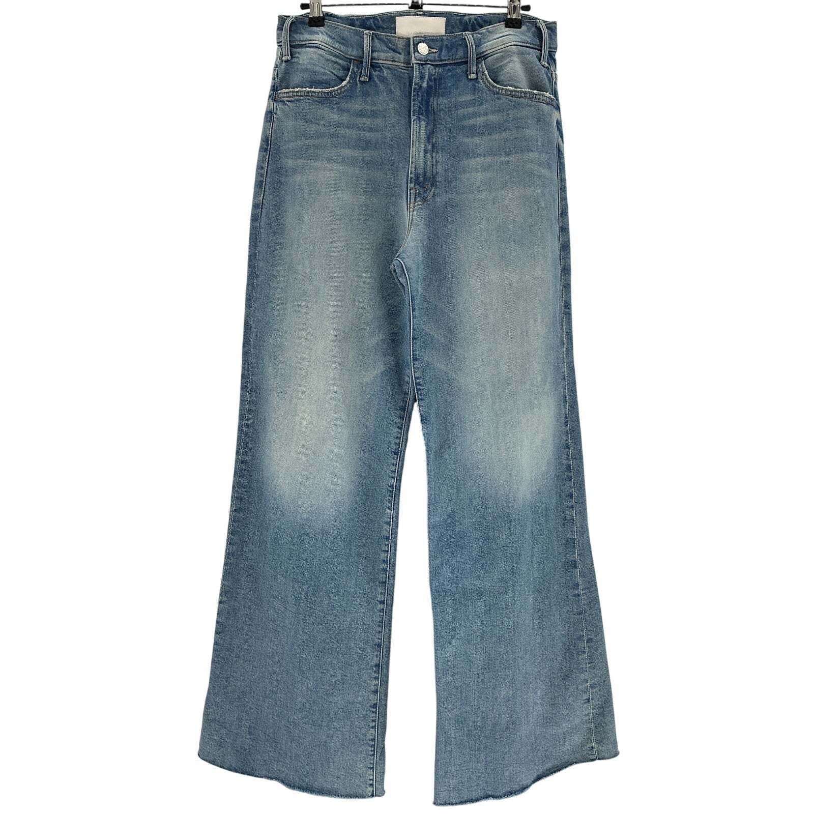 Mother 'The Hustler' Blue Cotton Roller Sneak High-Rise Wide-Leg Denim Jean Size 31