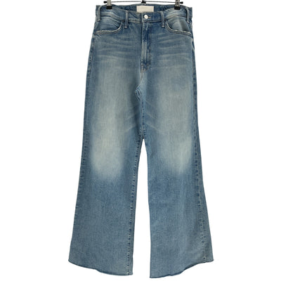 Mother 'The Hustler' Blue Cotton Roller Sneak High-Rise Wide-Leg Denim Jean Size 31