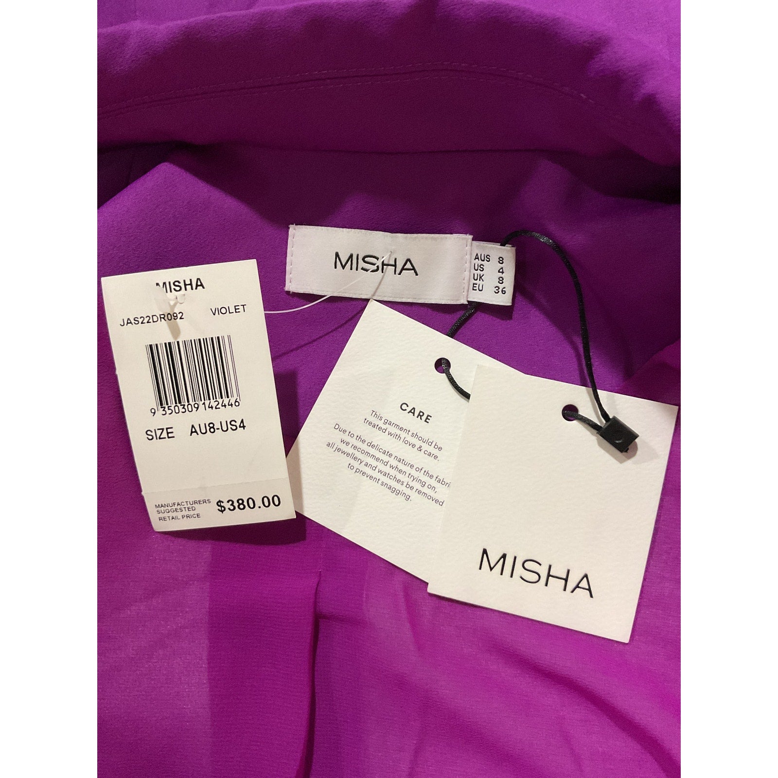 Neiman Marcus 'Misha' Purple Polyester Augustine Dress Size 4 - NWT