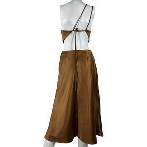 Lpa Satin Brown Imani Dress Size XS