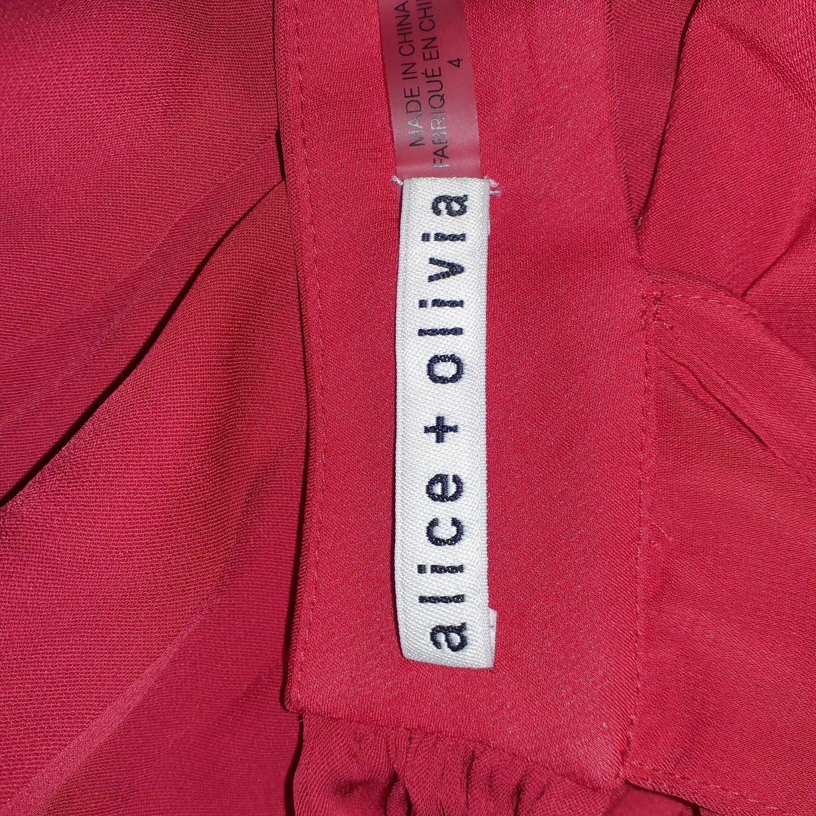 Alice + Olivia 'Thelma' Red Sleeveless Halter Nk Jumpsuit Size 4