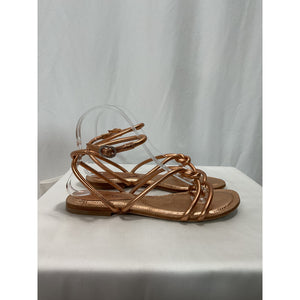 Dee Ocleppo 'Barbados' Gold Leather Sandals Size 7