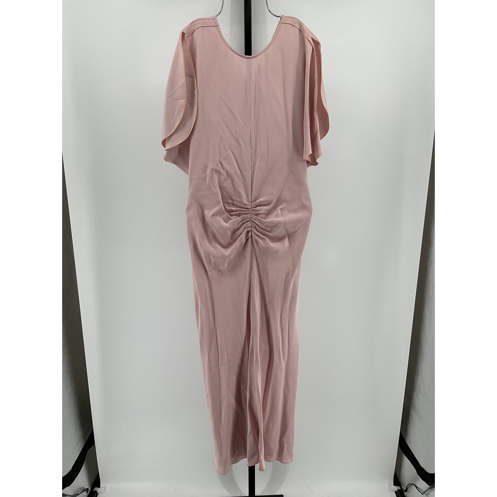 Victoria Beckham Gathered Waist Pink Viscose Midi Dress Size 10 US