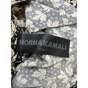 Norma Kamali 'Leaf' Black Long Sleeve Print Dress Size M