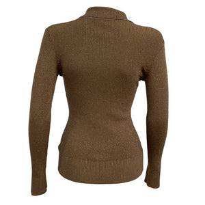 JoosTricot Ribbed Brown Polo Sweater Size S
