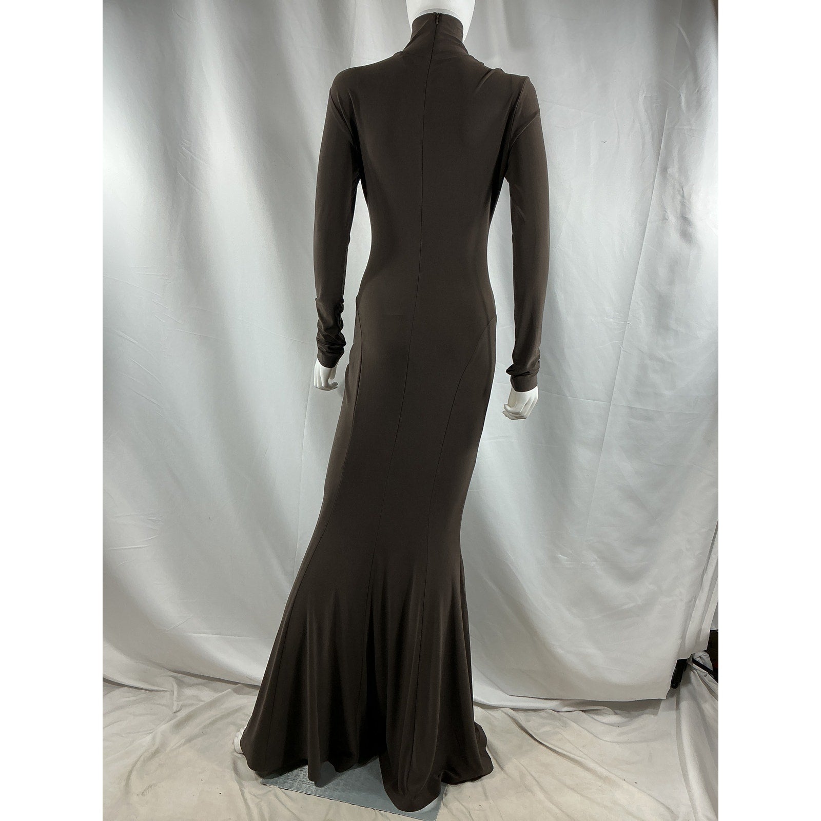Norma Kamali x Revolve 'Fishtail' Brown Polyester Gown Size S