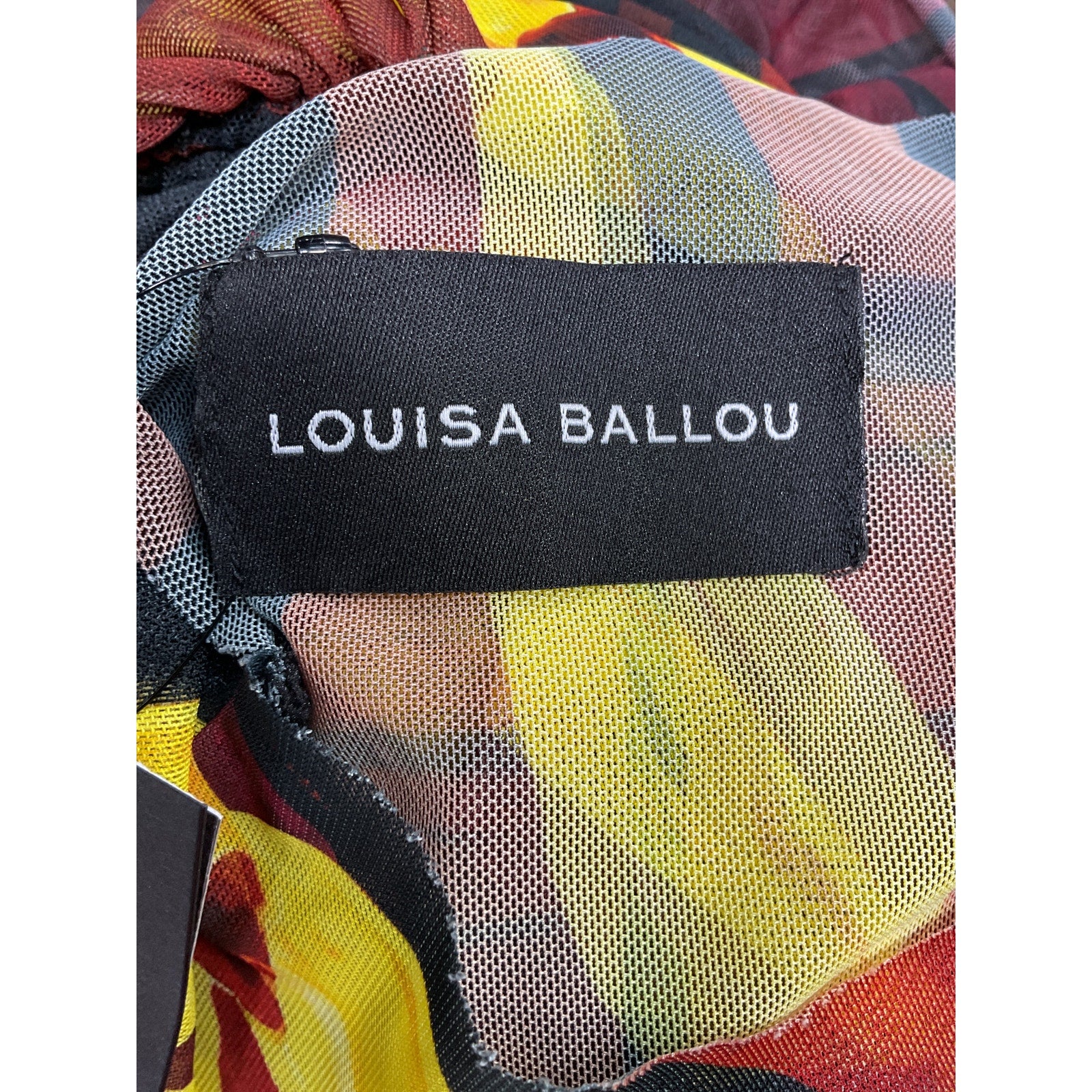Louisa Ballou 'Heatwave' Brown Ruched Floral Print Stretch-Mesh Mini Dress Size XS - NWT