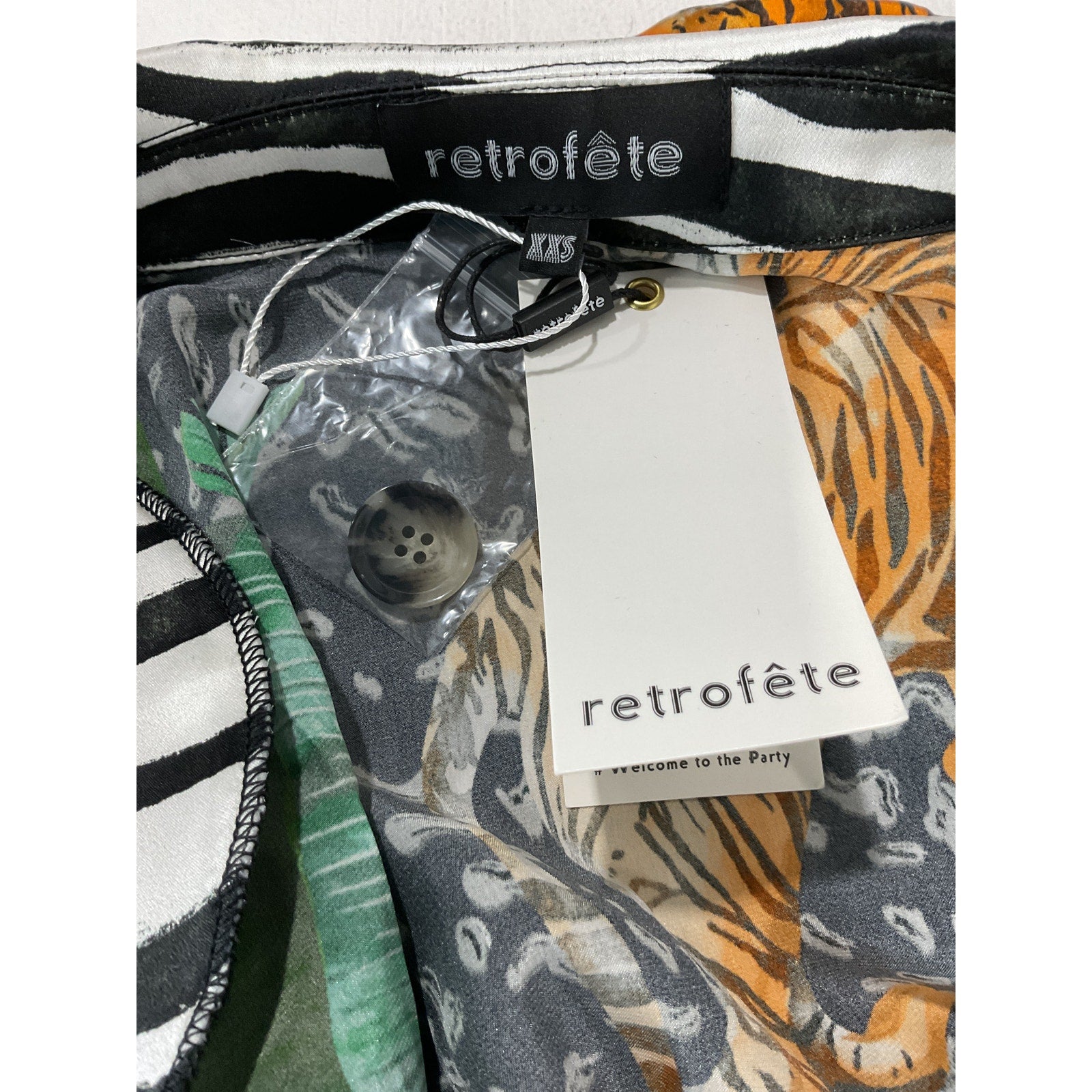 Retrofete 'Blake' Green Silk Blazer Size XXS - NWT