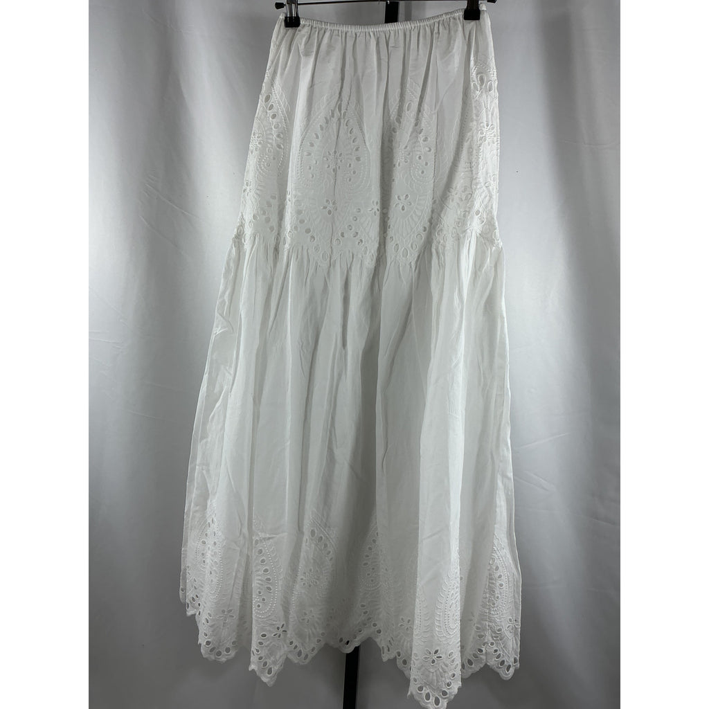 Lpa 'Francesca' White Cotton Eyelet Maxi Skirt Size XXS