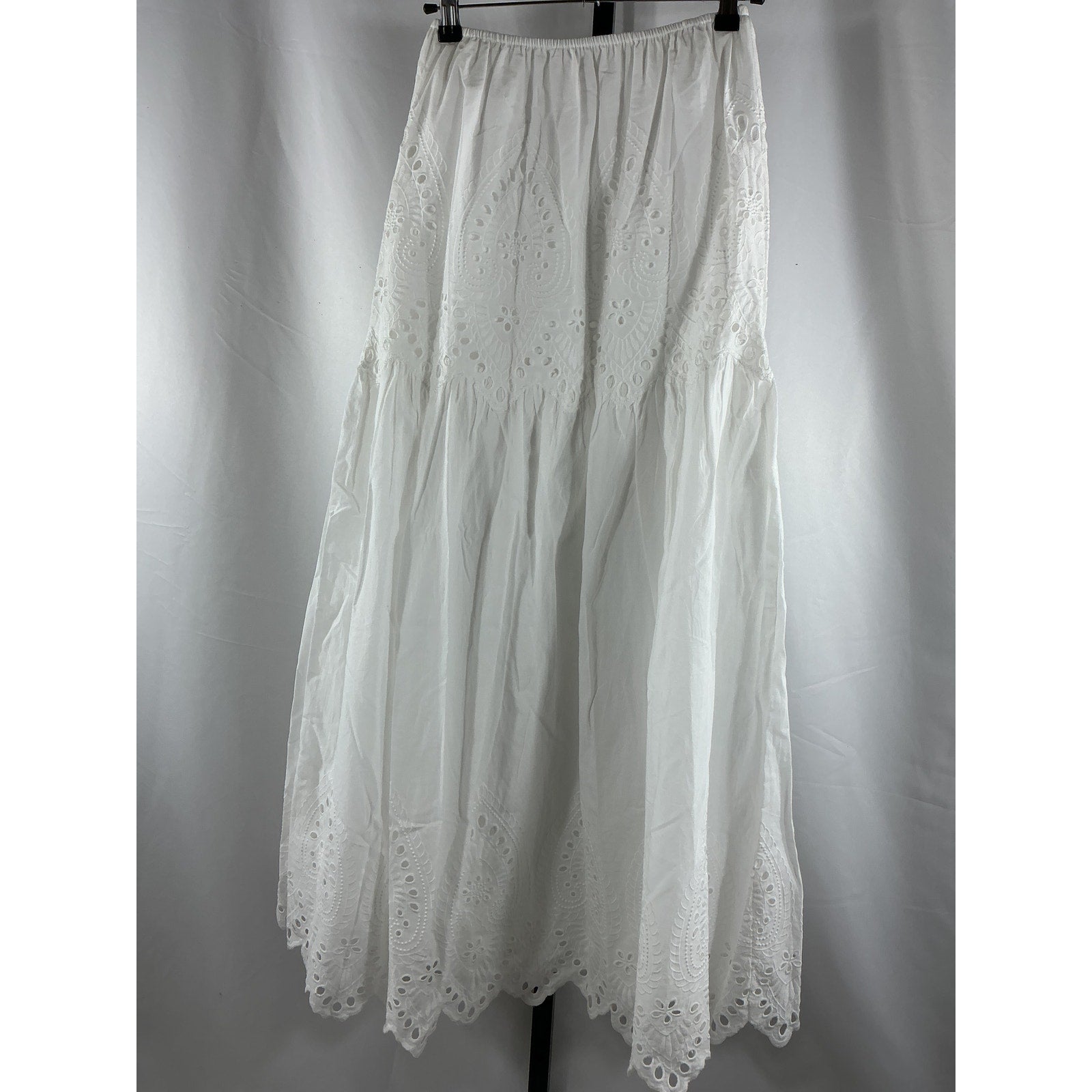 Lpa 'Francesca' White Cotton Eyelet Maxi Skirt Size XXS