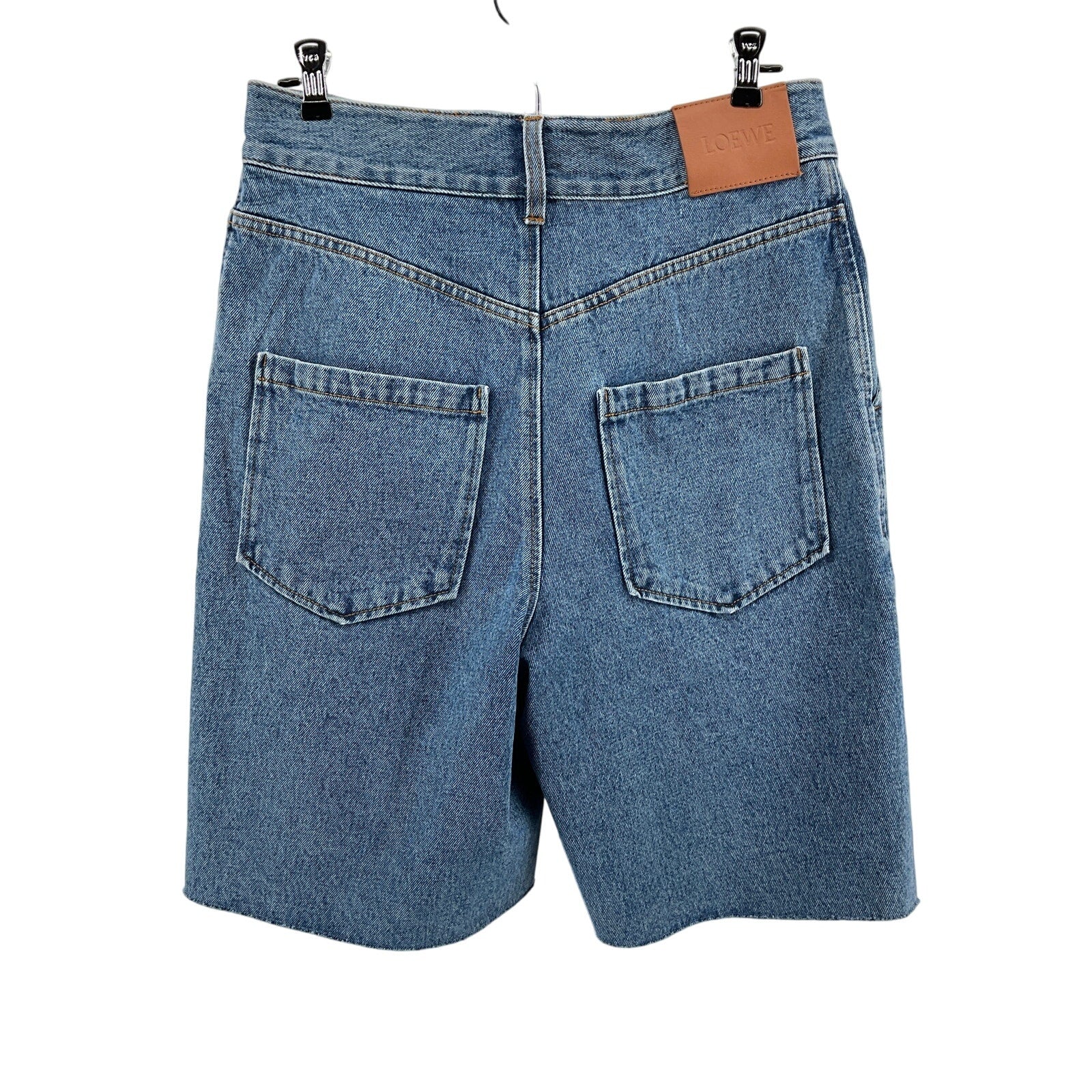 Loewe 'Anagram' Blue Polyester Denim Shorts Size 40