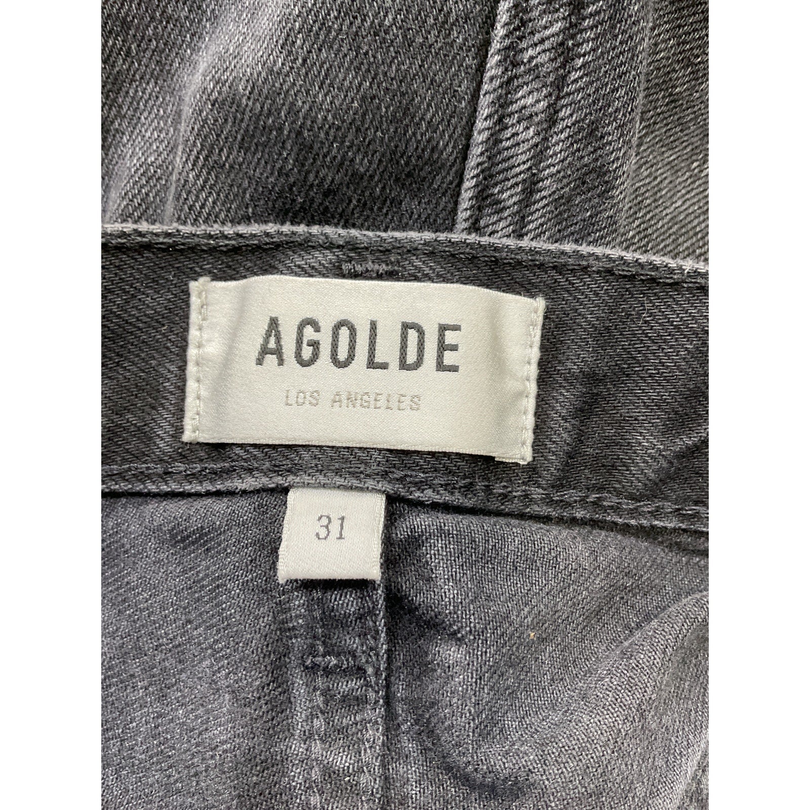 Agolde High Rise Baggy Stella Black Cotton Shorts Size 31