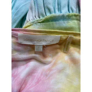 Loveshackfancy Vibrant Rainbow Radial Tie Dye Chai Dress Size 0