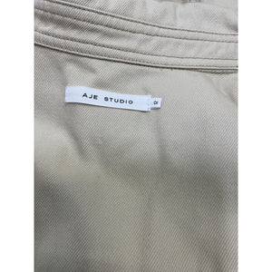 Aje 'Sadie' Cropped White Denim Shirt Size 12