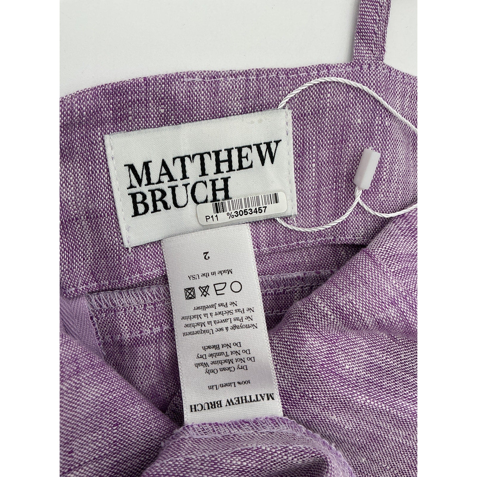 Matthew Bruch 'Kimmie' Purple Linen Cutout Mini Dress Size 2