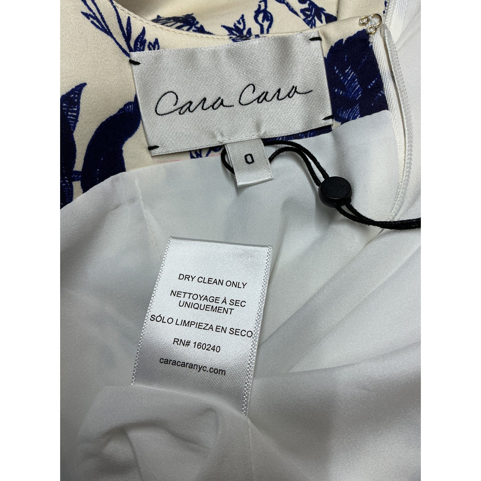 Cara Cara 'Sandra' Blue Cotton Floral Square Neck Minidress Size 0
