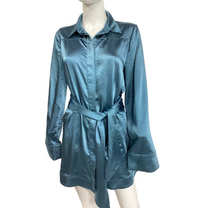 Camila Coelho Satin Blue Priscilla Mini Dress Size XS NWT