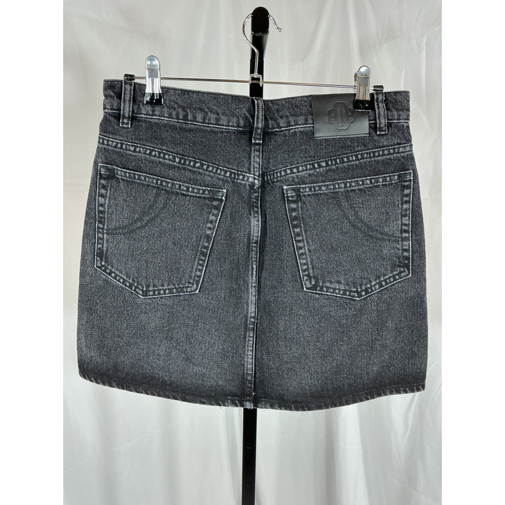 Maje Short Denim Black Skirt Size 6