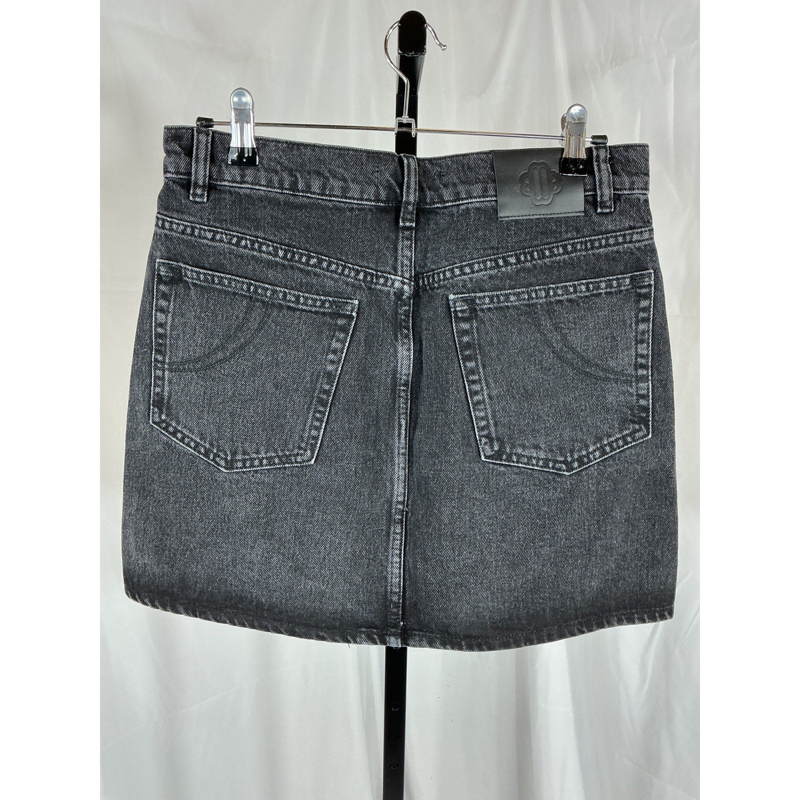 Maje Short Denim Black Skirt Size 6