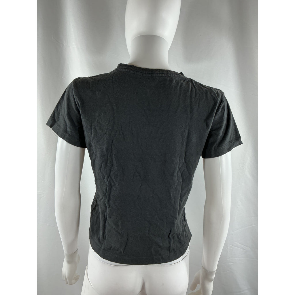 Re/Done Classic Tee Just Black Cotton Send Wine Top Size S