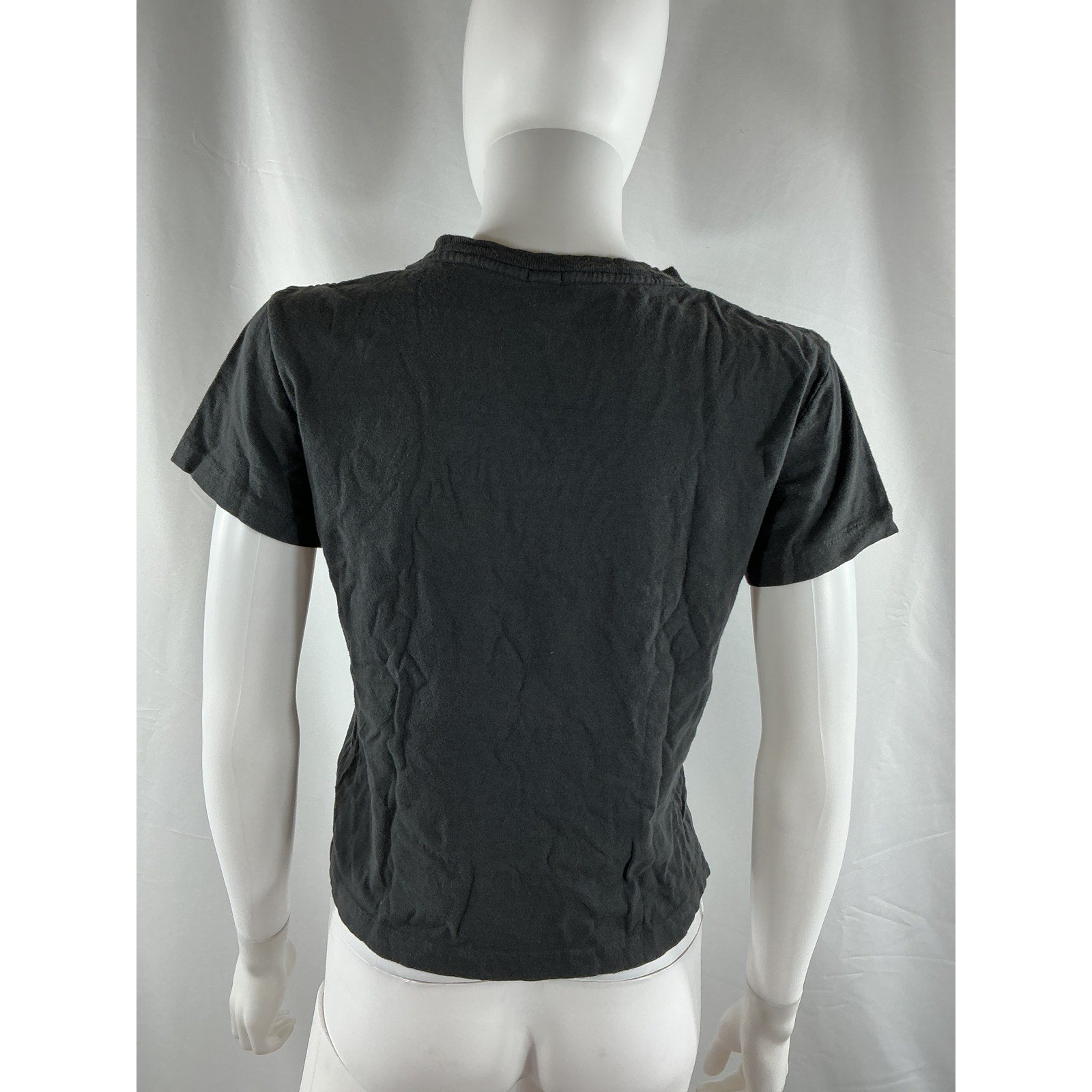 Re/Done Classic Tee Just Black Cotton Send Wine Top Size S