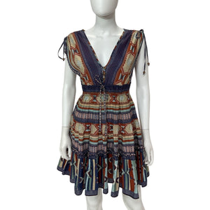 Veronica Beard Printed Clay Multi Mayim Mini Dress Size XS