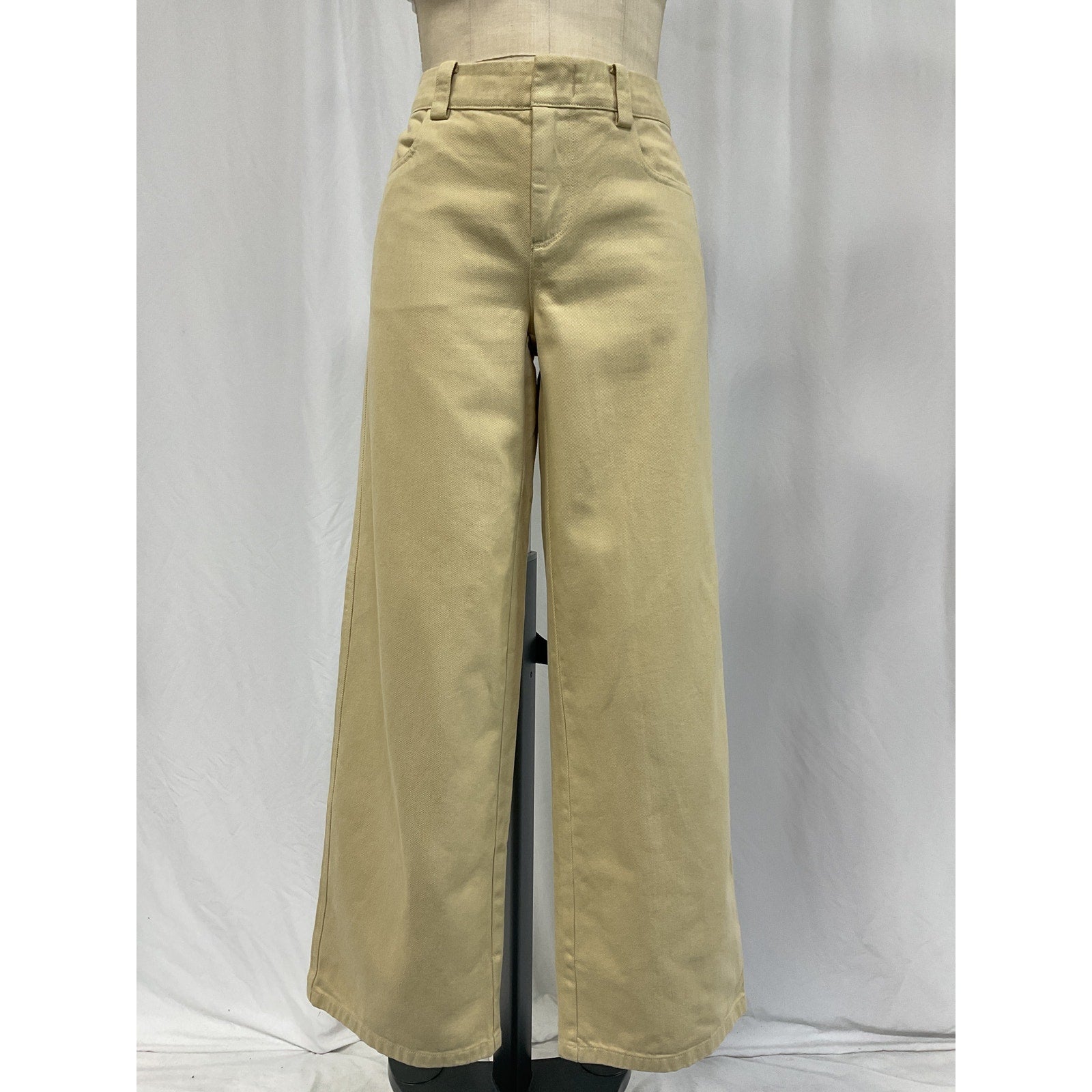 Vince Washed Twill Tan Cotton Wide Leg Pants Size 2
