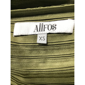 Aiifos Pleated Army Green Sonya Blouse Size XS