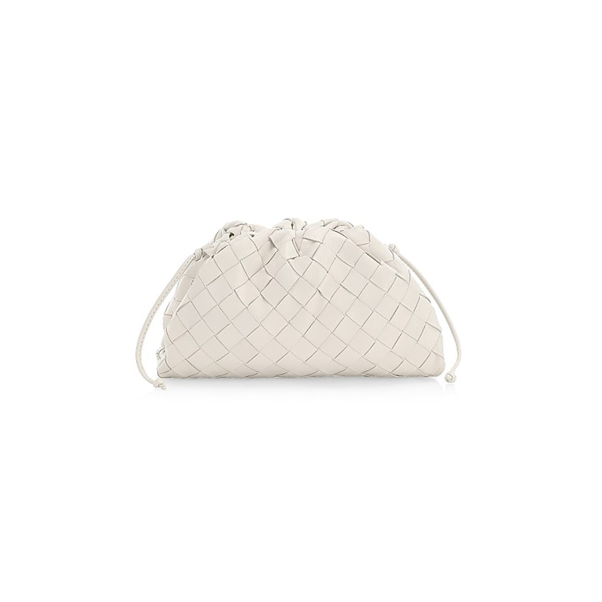 Bottega Veneta White Intrecciato Pouch Mini
