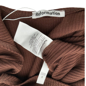 Reformation Ribbed Brown Camisole Top Size S