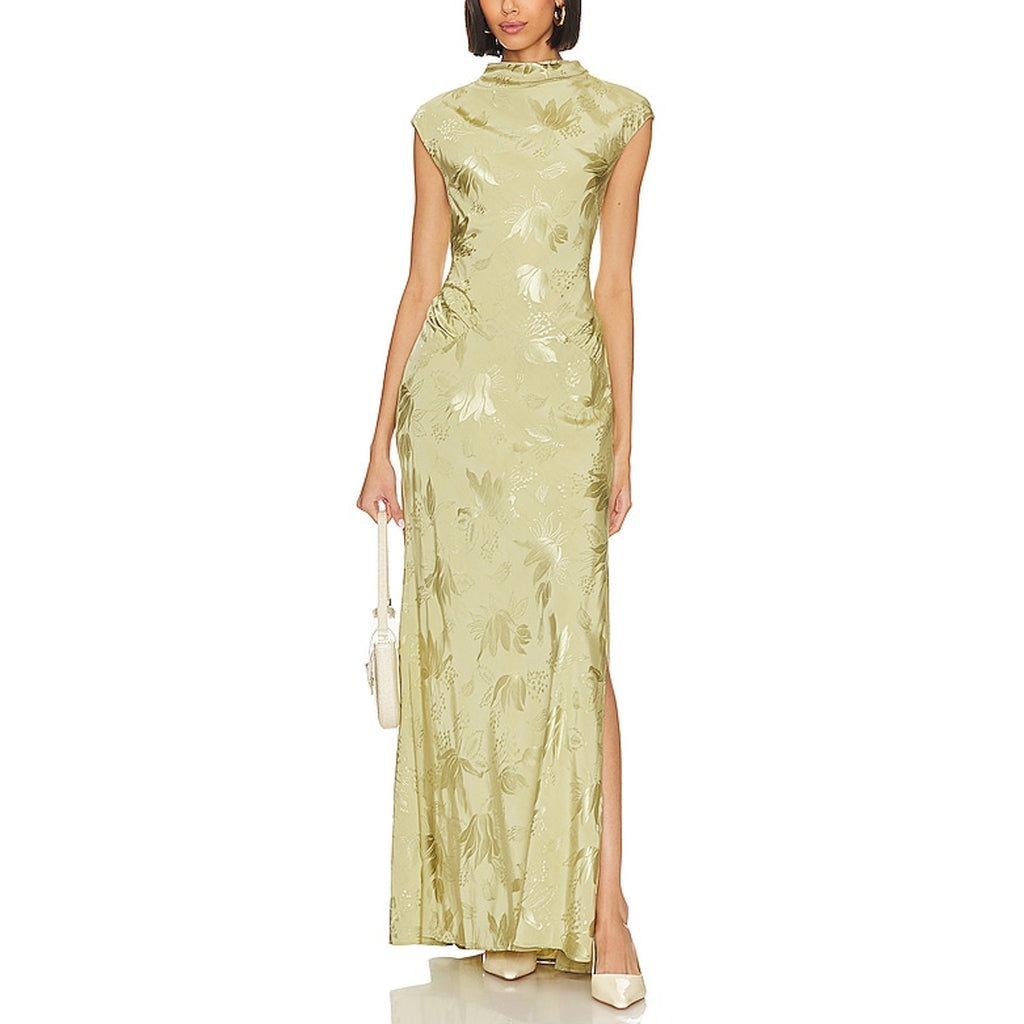 L'Academie 'Avalon' Green Viscose Maxi Dress Size XS