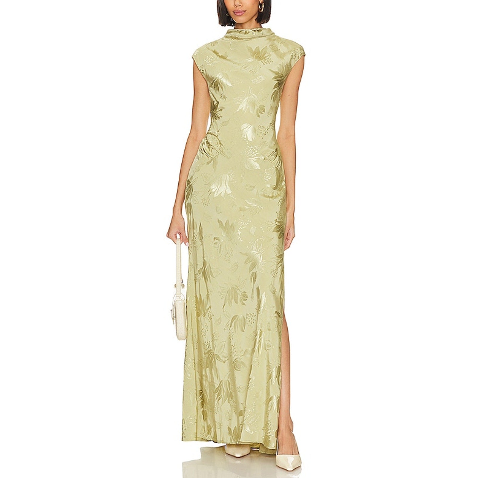 L'Academie 'Avalon' Green Viscose Maxi Dress Size XS