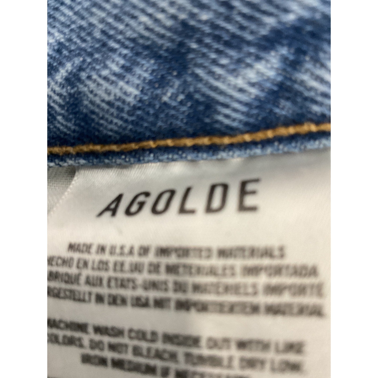 Agolde 'Cherie' Blue High Rise Straight Denim Jean Size 25