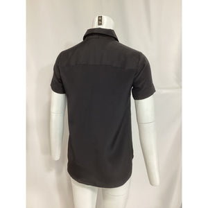 Hatch 'The Savannah' Black Short Sleeve Button Down Top Size 0