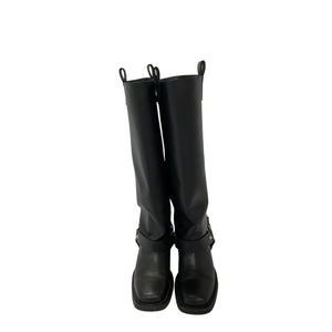 Ganni Sleek Black Biker Boots Size 40 EU / US 10