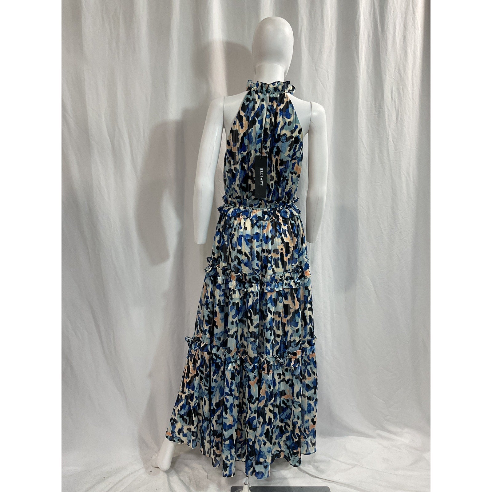 Elliatt 'Iridescence' Blue Chiffon Maxi Dress Size S - NWT
