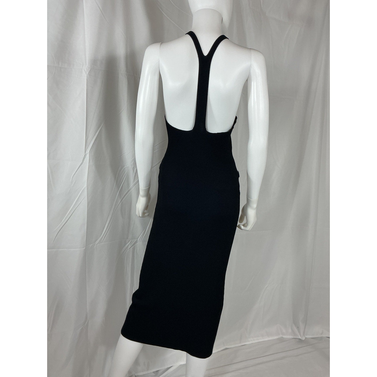 Dion Lee 'Lustrate Fork' Black Cut Out Waist Dress Size L