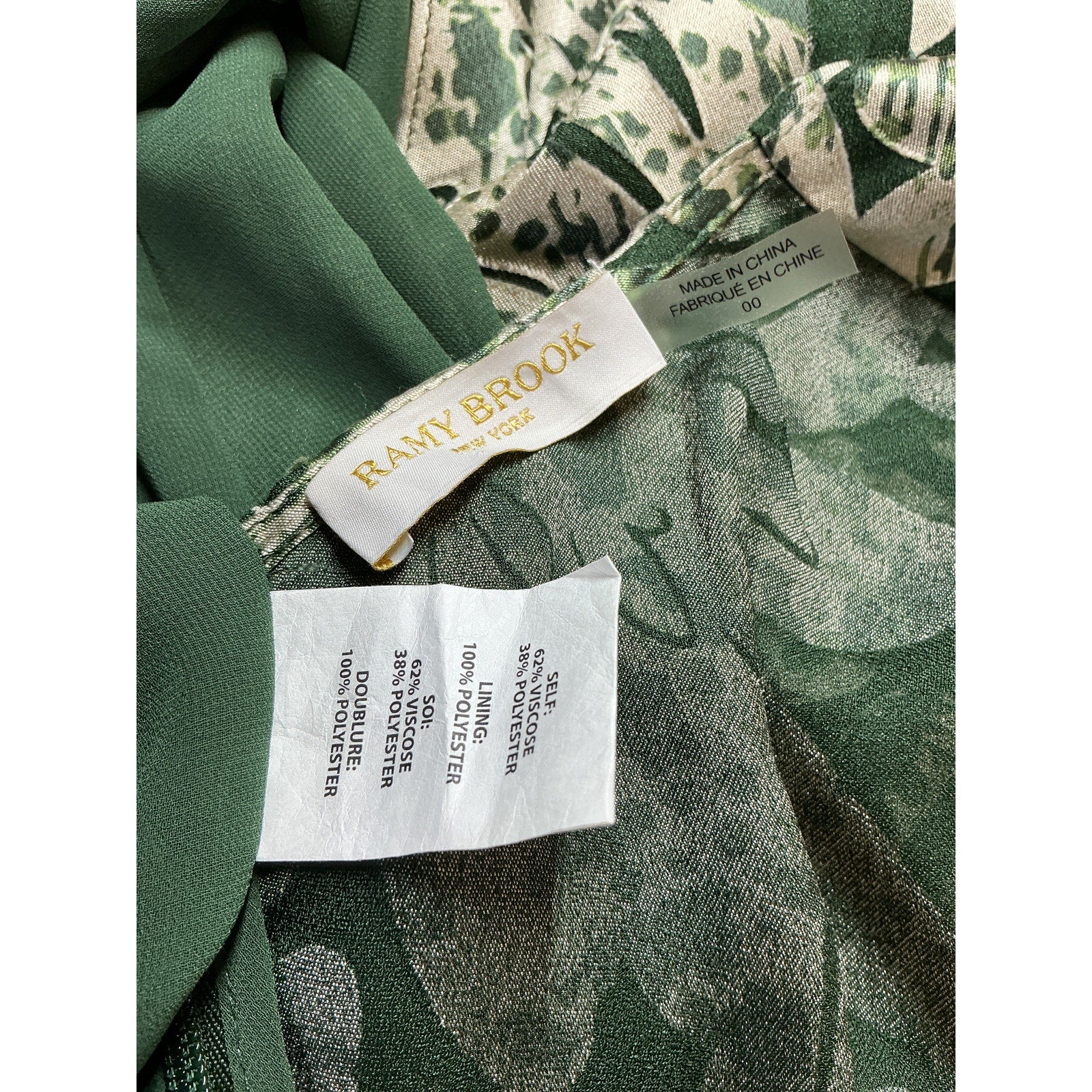 Ramy Brook 'Oakley' Green Viscose Short Sleeve Midi Dress Size 00