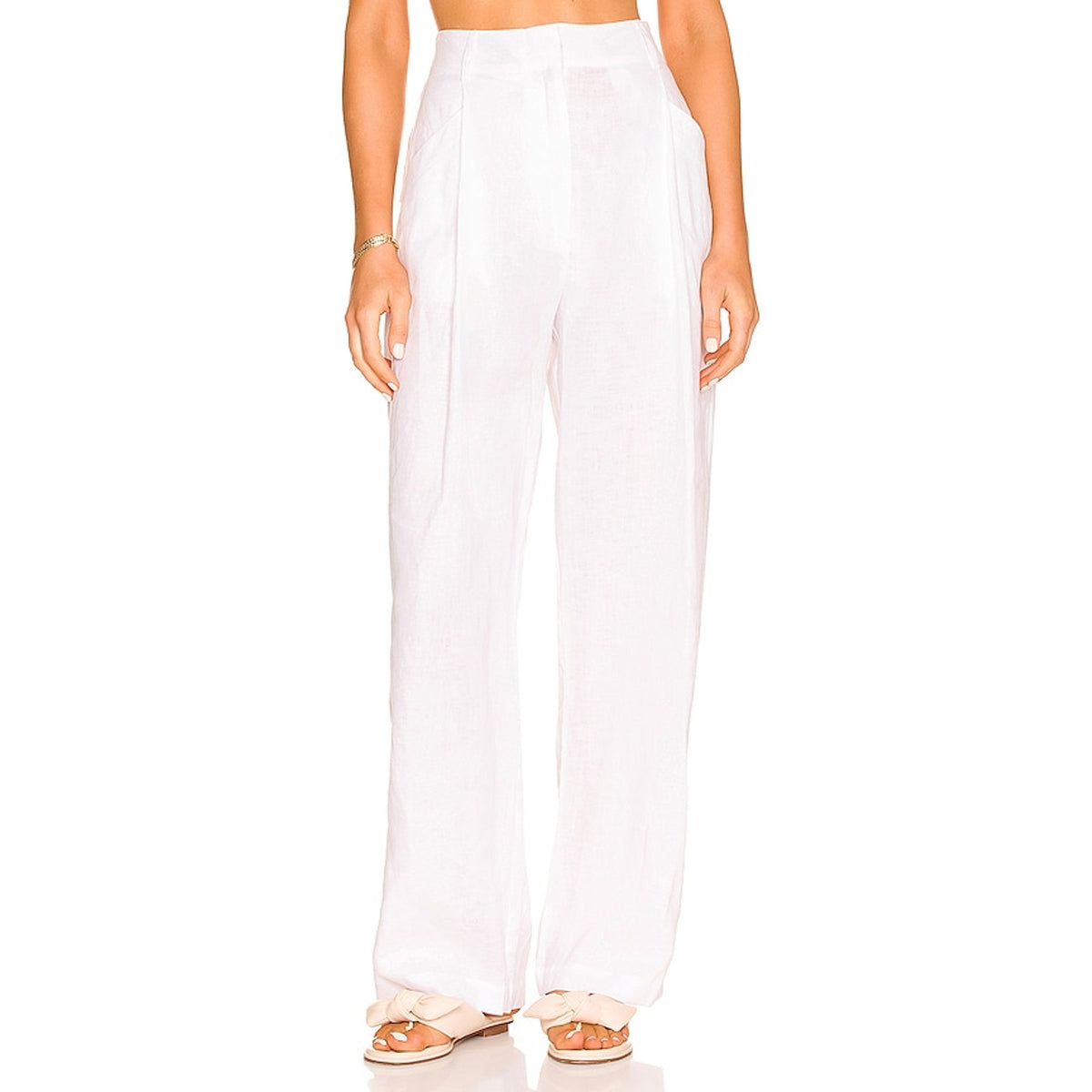 Aexae White Linen Trousers Size S