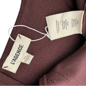 L'Agence Structured Brown Saga Knit Corset Top Size M