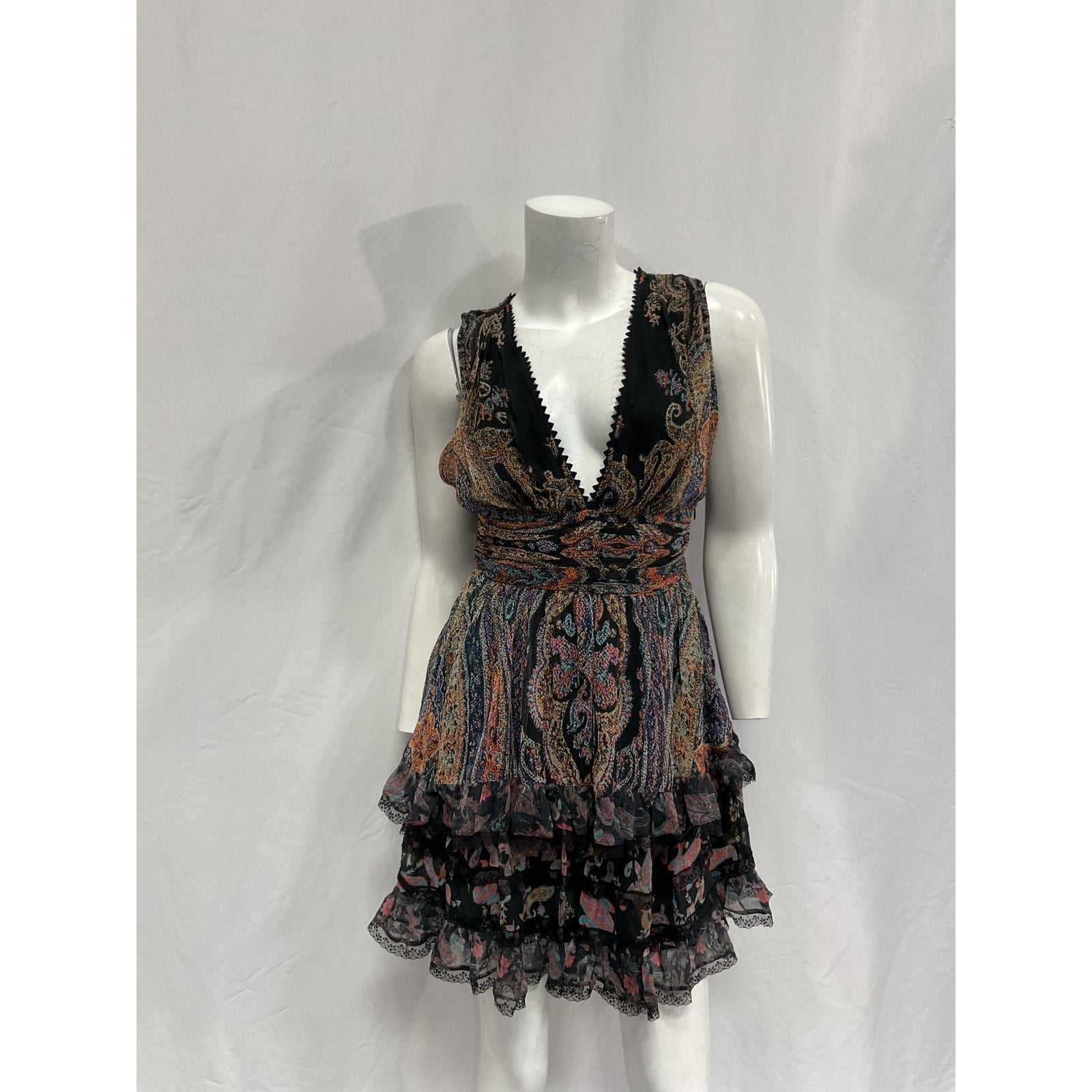 Rococo Sand 'Nott' Black Viscose Mini Dress Size S