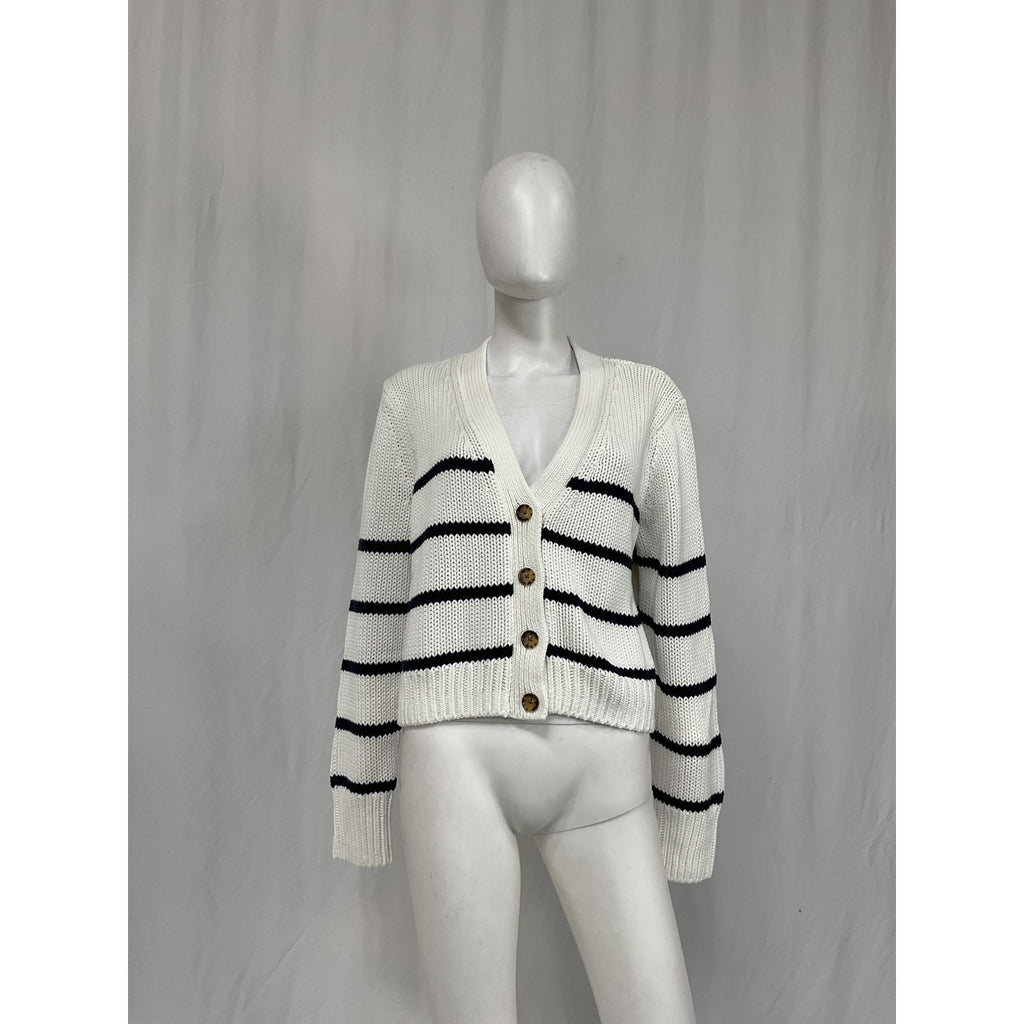 La Ligne White Cotton Mini Marina Cardigan Size XL - NWT