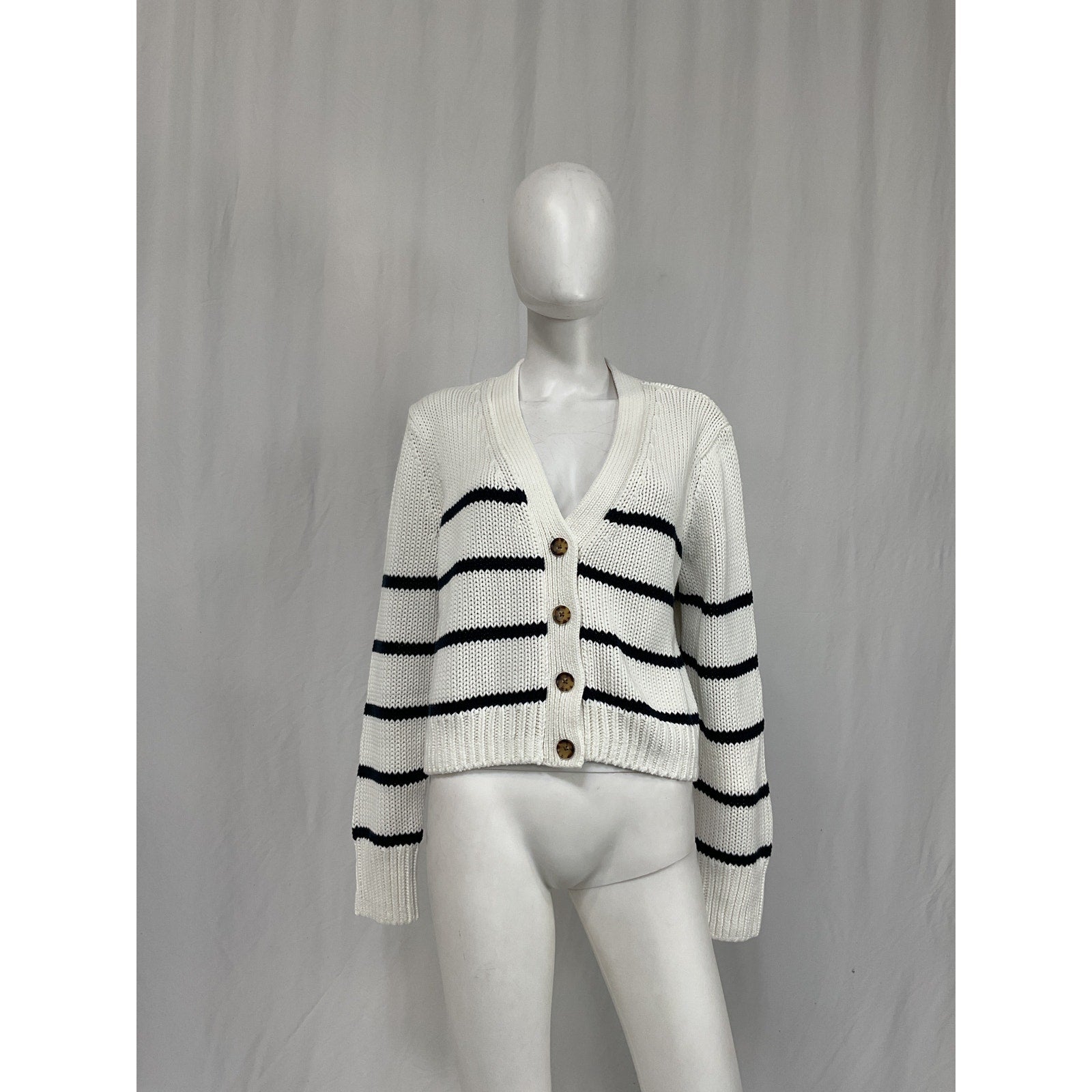 La Ligne White Cotton Mini Marina Cardigan Size XL - NWT