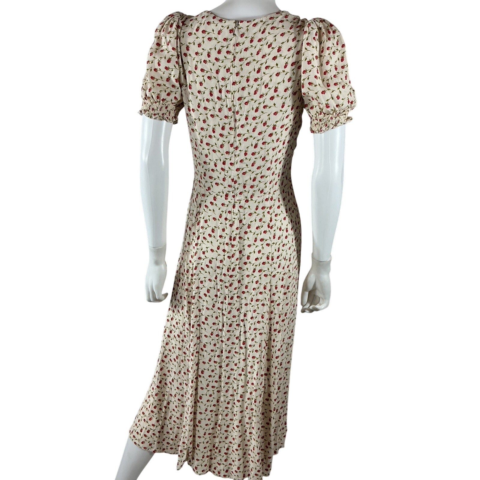 Reformation 'Lacey' Beige Viscose Dress Size 10